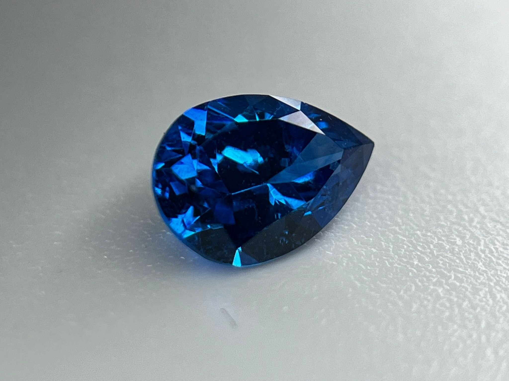 Blue Sapphire Pear Cut Any Size. Top Quality Lab Grown - Etsy Israel