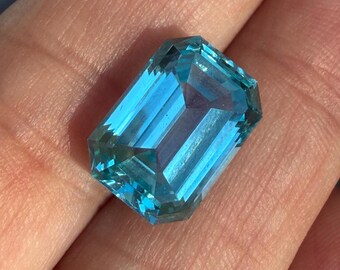 10ct Sapphire Sky Blue Color Lab Grown Gemstone 14x10mm Size For Unique Jewelry!