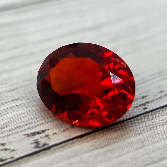 Red Beryl Bixbite Oval Shape. Top Quality Lab Grown