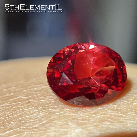 Padparadscha Sapphire 3.56ct Oval Cut 8x10mm | Lab-Grown Hydrothermal | Peach Pink Loose Gemstone | Engagement Ring Stone
