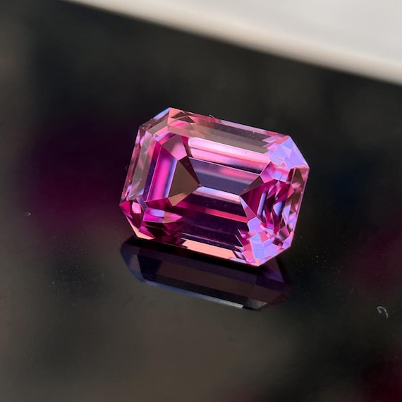 2.31 CT Lab Grown Padparadscha Sapphire: Octagon Cut Gemstone