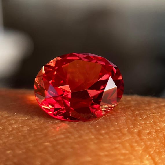 Padparadscha Sapphire 3.56ct Oval Cut 8x10mm | Lab-Grown Hydrothermal | Peach Pink Loose Gemstone | Engagement Ring Stone