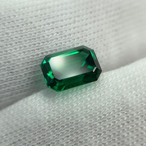 Lab Grown Emerald: Octagon Cut Hydrothermal Beryl