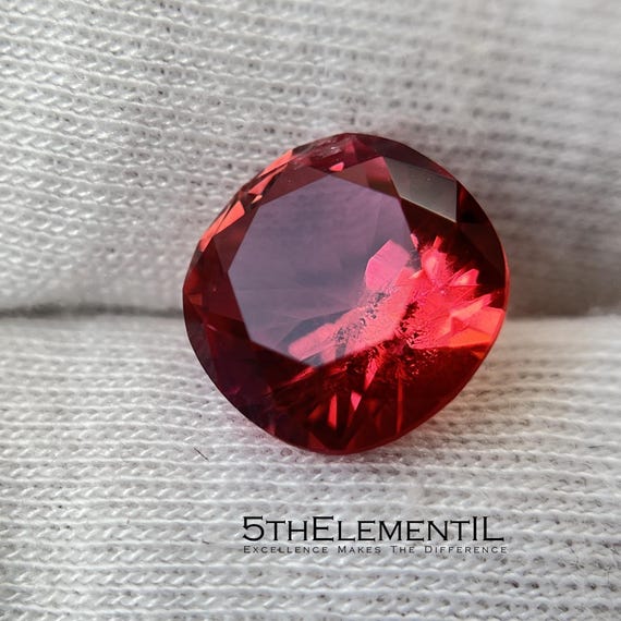 10mm Red Beryl Bixbite. Cushion Cut Red Emerald. Top Quality Lab Grown Gemstone For Unique Jewelry Ring, Earrings Or Necklace Pendant.