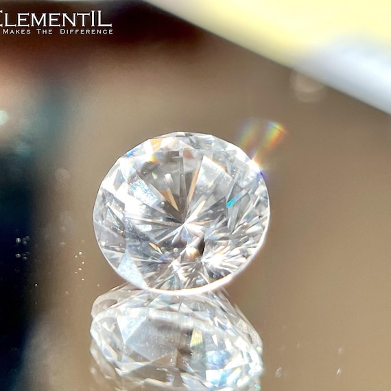 White Sapphire Round Brilliant Cut. One Of A Kind Premium Quality Hydrothermal Lab Grown White Sapphire. Custom Sizes Available.