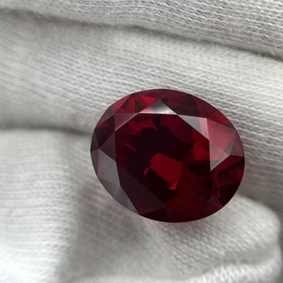 Ruby Oval Cut Hydrothermal Lab Grown Gemstone For Ring, Pendant Or Unique Jewelry.