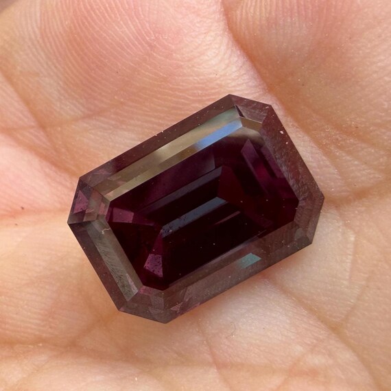 Alexandrite Octagon Step Cut. Magic Color Changing Lab Grown Gemstone.