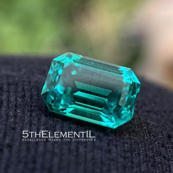 Lab Grown Colombian Emerald: Octagon Step Cut Hydrothermal Gemstone