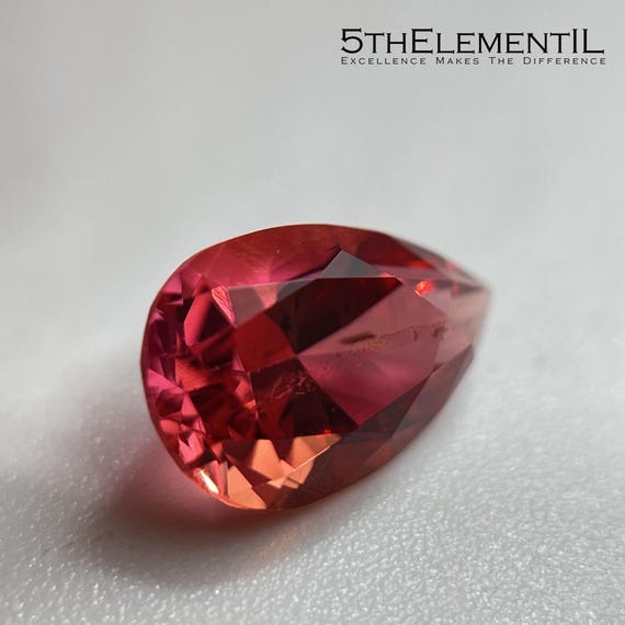 6x9mm Pear Red Beryl Gemstone | 1.27ct Lab Grown Bixbite | Hydrothermal Rare Red Gem | Collector Stone | Only One Available