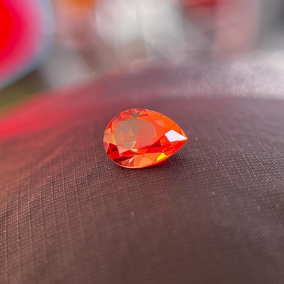 Top Quality Lab-Grown Padparadscha Sapphire | 6x9mm Pear Cut Hydrothermal Gemstone | Orange-Pink Loose Stone for Jewelry Making