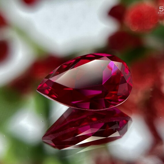 Ruby Pear Cut Lab Grown Gemstone For Unique Jewelry Making!