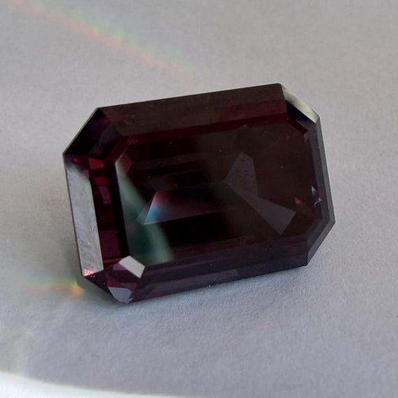 Alexandrite Octagon Step Cut. Magic Color Changing Lab Grown Gemstone.  June Birthstone Jewelry