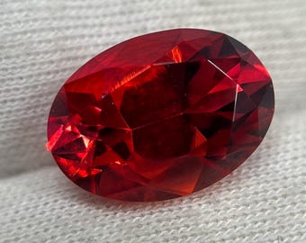 Red Beryl Bixbite 6 Carats Oval Cut. Hydrothermal Lab Grown Gemstone For Unique Jewelry!