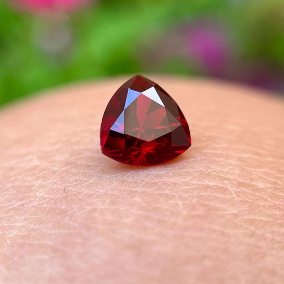 Lab Grown Ruby Gemstone: Trillion Cut, Any Size
