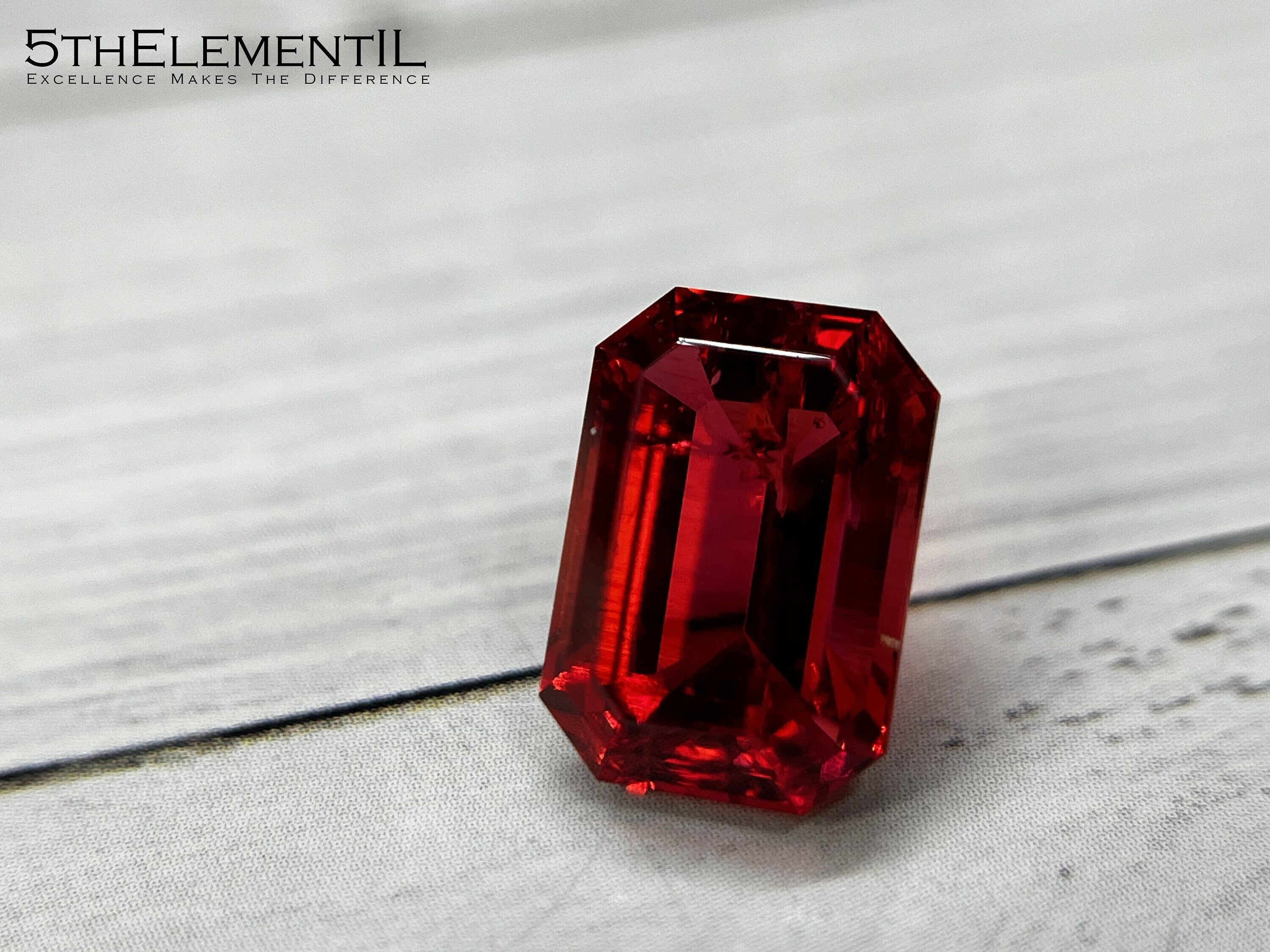 Red Beryl Octagon Emerald Cut. Lab Grown Top Quality Unique Gemstone Also Known As Bixbite Scarlet Emerald. For Ring Earrings or Necklace