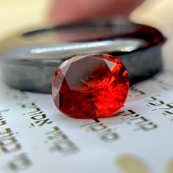 Red Beryl Bixbite Cushion Cut. Lab Grown Hydrothermal Gemstone For Unique Jewelry!