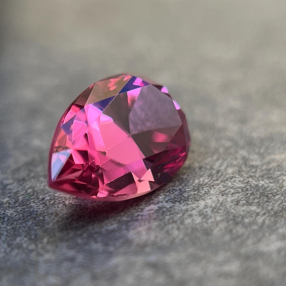 3ct Lab Grown Pear Cut Padparadscha Sapphire Gemstone