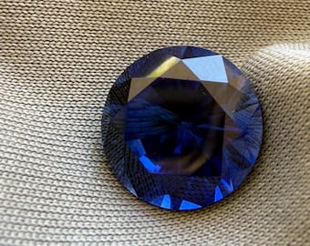 Blue Sapphire Round Cut. Lab Grown September Birthstone For Custom Jewelry Virgo Gift.