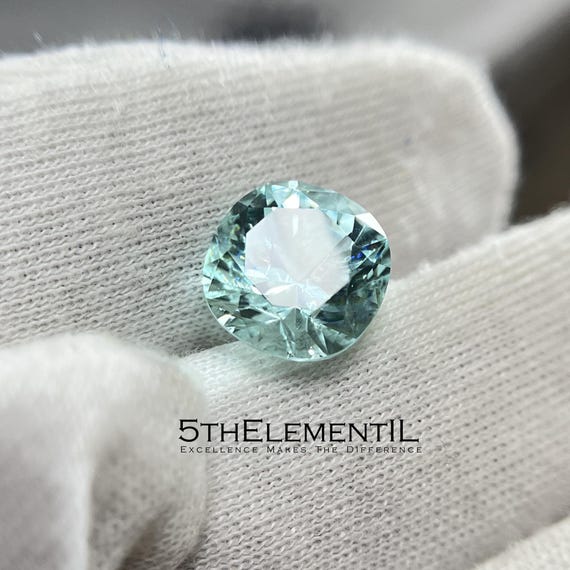 8mm Aquamarine Cushion Cut. Ideal Quality Lab Grown Aquamarine Gemstone. Immediate Express Shipping!