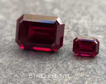 Ruby For Unique Jewelry. Octagon Step Cut. Lab Grown Hydrothermal Gemstone With Certificate!