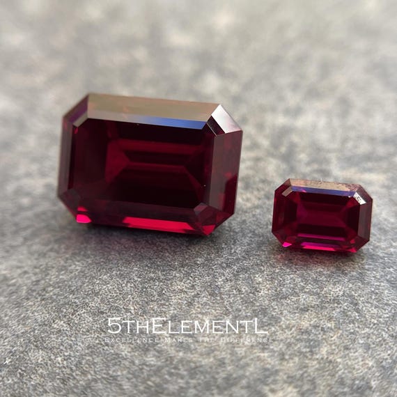 Ruby Octagon Step Cut. Lab Grown Hydrothermal Red Gemstone With Certificate!