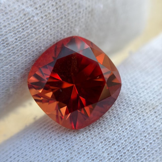Padparadscha Sapphire Cushion Cut. Lab Grown Gemstone For Ring And Unique Jewelry!