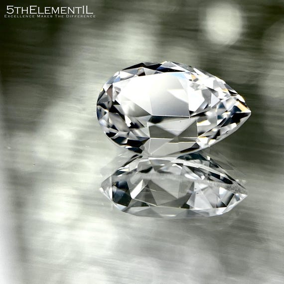 9x6mm White Sapphire Pear Cut. Top Quality Hydrothermal Lab Grown White Sapphire Gemstone With Certificate!
