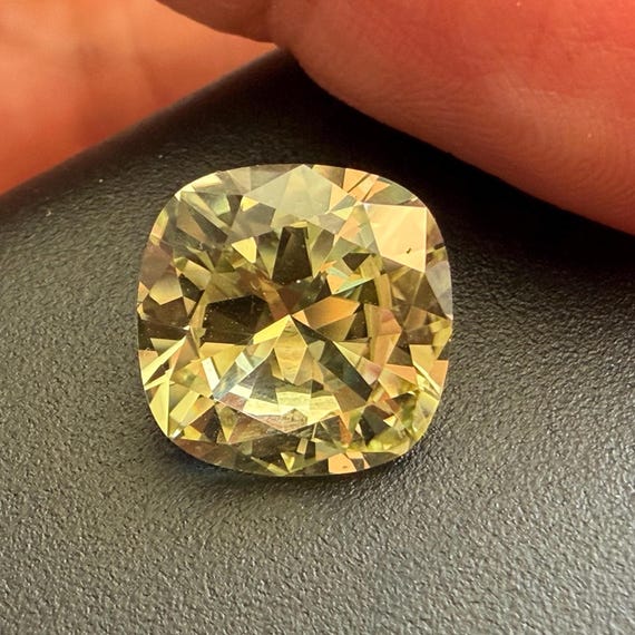 Lab Grown Yellow Sapphire Cushion Cut Gemstone for Jewelry (12mm)