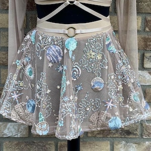 Sahara Celestial Skirt, Rave Skirt voor vrouwen, Burning Man-rok, ravekostuumset vrouw, feestrok, Celestial Skirt, Burning Man-outfit