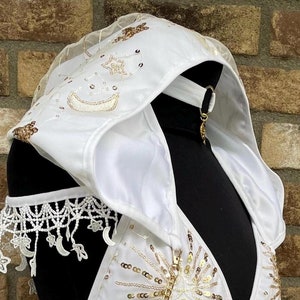 Capuche rave céleste à sequins, sweat à capuche Festival Goddess