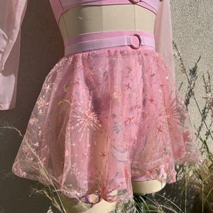 Pink Rave Outfit | Celestial Festival Set with Iridescent Details