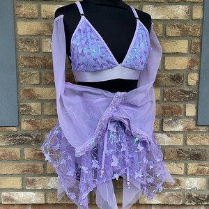 READY TO SHIP! Fairy Rave Outfit , Purple Festival Set, Butterfly Fairy, Festival Clothing, Party Clothing, Cute Party Outfit, Fairycore