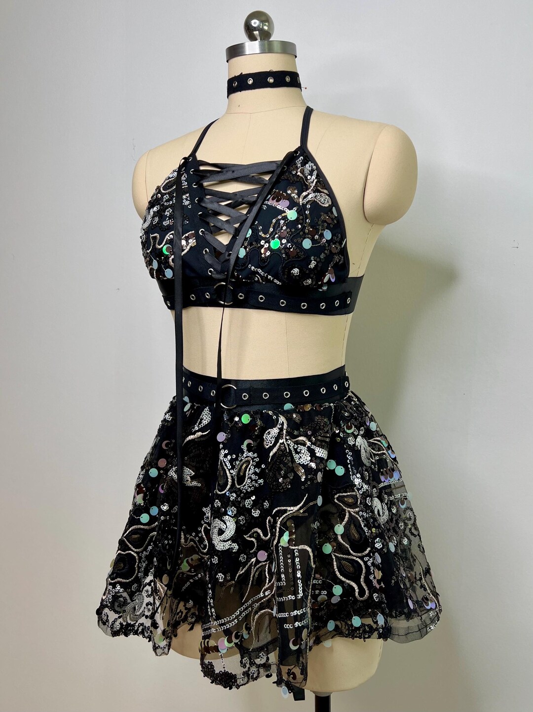 Rave Outfit | Limited Edition | Rave Skirt and Rave Bra Set With Sequin ...