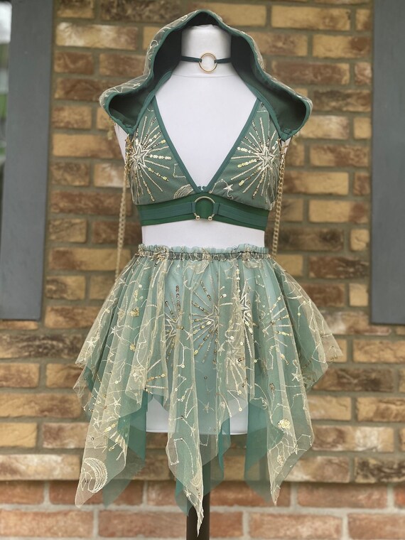 Green Fairy Rave Outfit AMAZONIA MTO Etsy