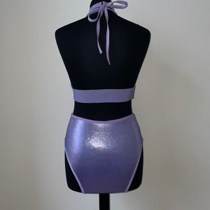 Metallic Purple Lilac Angel Rave Outfit Set, Rave Bra Top, Ra, Rave ...