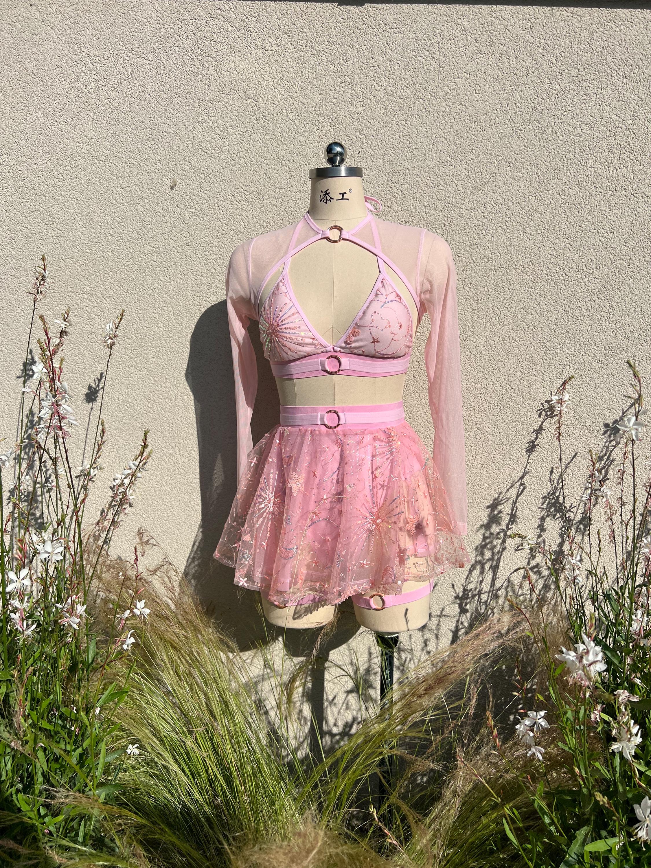 pink rave dress FULL OUTFIT- Pink Jasmine Rave clothes,rave outfits,edc outfits,rave  THE  LUMI SHOP