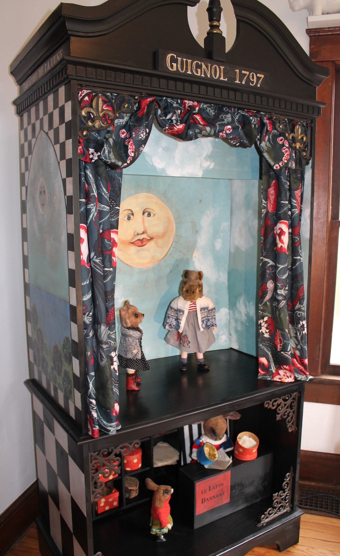 Reduced Large Hand Painted Puppet Theater With Doll Etsy