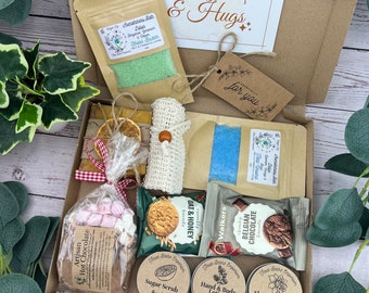 Hug in a Box Gift | Treat Box | Personalised | Letterbox Gifts | Get Well Soon Gift Box |Thinking of you | Wellness Care Package |Pick me up