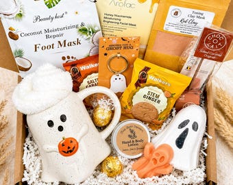 Spooky Ghost Halloween Boo Basket For Her - Autumn Themed Gift Box - Autumn Birthday Gift