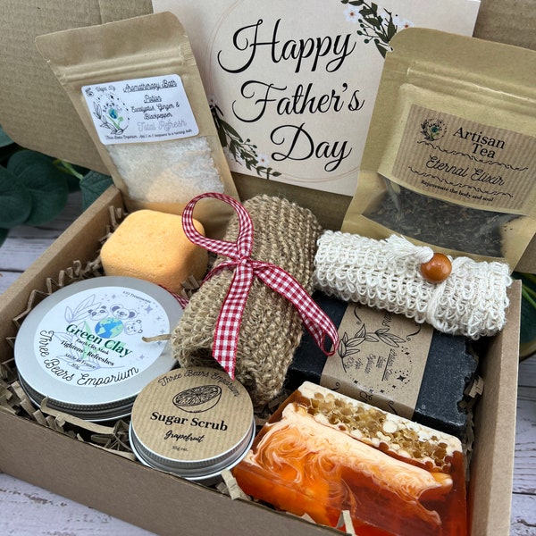 MENS Handmade shower set for christmas - Gift idea for men- personalised dad birthday gift -  Hamper for him - care package for him