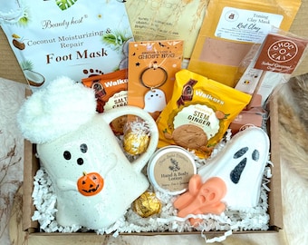 Spooky Ghost Halloween Boo Basket For Her - Autumn Themed Gift Box - Autumn Birthday Gift
