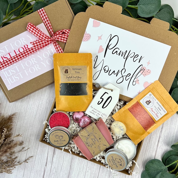 Cheers to 50! birthday gift for her - 50th Milestone Birthday Gift - Pamper gift box -Luxury 50th Birthday Treat box - For Best friend, Mum