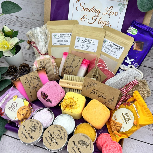 Cosy Shower Pamper Box - Hug In a Box Care Package -Personalised gift for her- Relaxation gift box - Self care box -Get well soon box