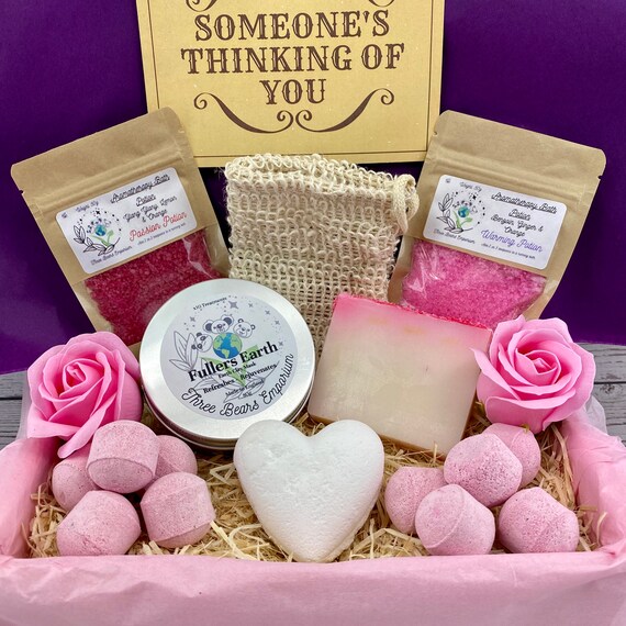 Mini Self Care Letterbox Gift Birthday Gifts for Her Pink Luxury Relaxation  Spa Pamper Box Pick Me up Gift Pink Pamper Hamper Box 