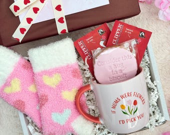 Mothers Day Gift Box with Mug - Socks, Cookie and Tea - Gifts For Mum, Grandma, Nanny, Nana.