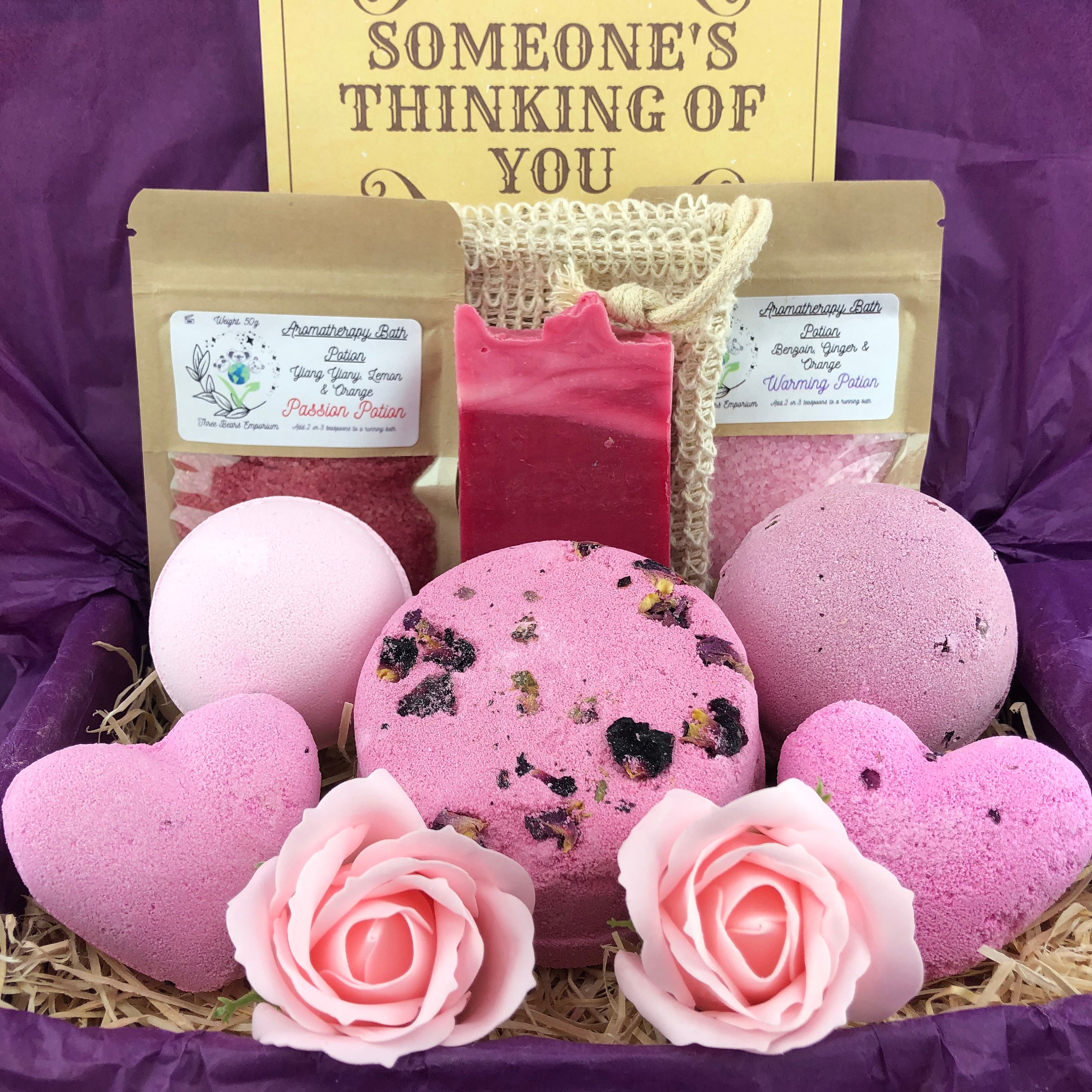 Home Spa Kit Romantic Bath Care Package For Her Spa Gift Etsy