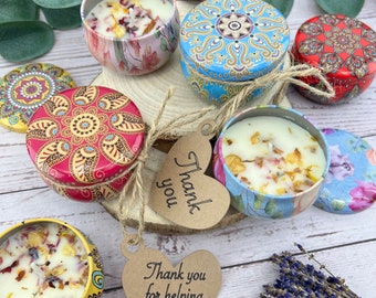 Small Thank You Gift - Personalised Soy Wax Candle - Thoughtful candle thank you favour -Party Favors -Teacher Thank you for helping me grow