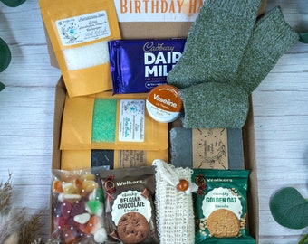 Mens Letterbox Hamper For Birthday Christmas - Pamper Box For Him -Mens Hug In a Box -Hamper For Him -Mens Pamper Gift Box -Gift Box For Men