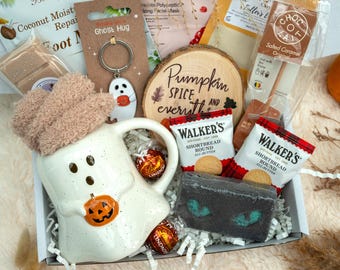 BOO BOX Spooky Ghost Halloween Hamper - Autumn Vibes Gift Box - Hygge Gifts - Autumn Birthday Box For Her - Cosy Fall Boo Basket For Her