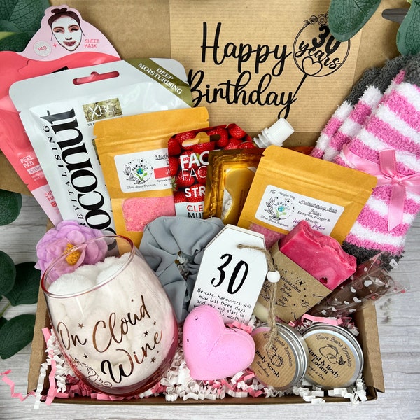 CHEERS TO 30! 30th birthday gift for her - 30th Milestone Birthday Gift - Pamper gift box -Luxury 30th Birthday Treat box - For Best friend